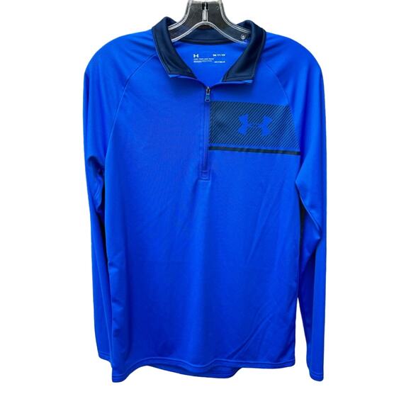 Under Armour Jacket Blue Pullover Gym Run Quarter Zip Track Men's Small - Picture 1 of 8